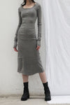 Marc Le Bihan Silk Long Sleeve Stretch Dress Collection Gentle Hand-dyed Extension Art MLB-21911-HUI Gray